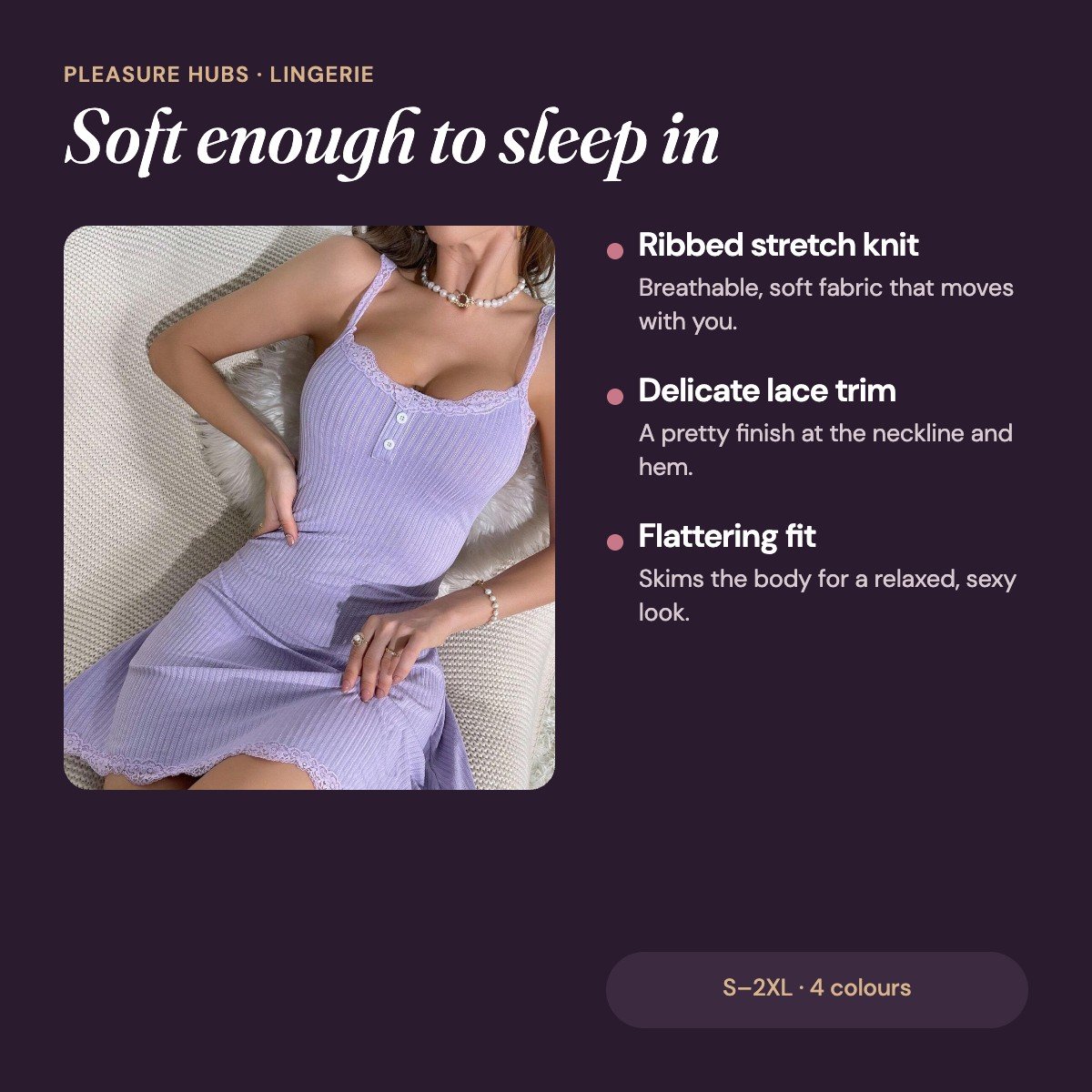 Muse Lace-Trim Lounge Slip features