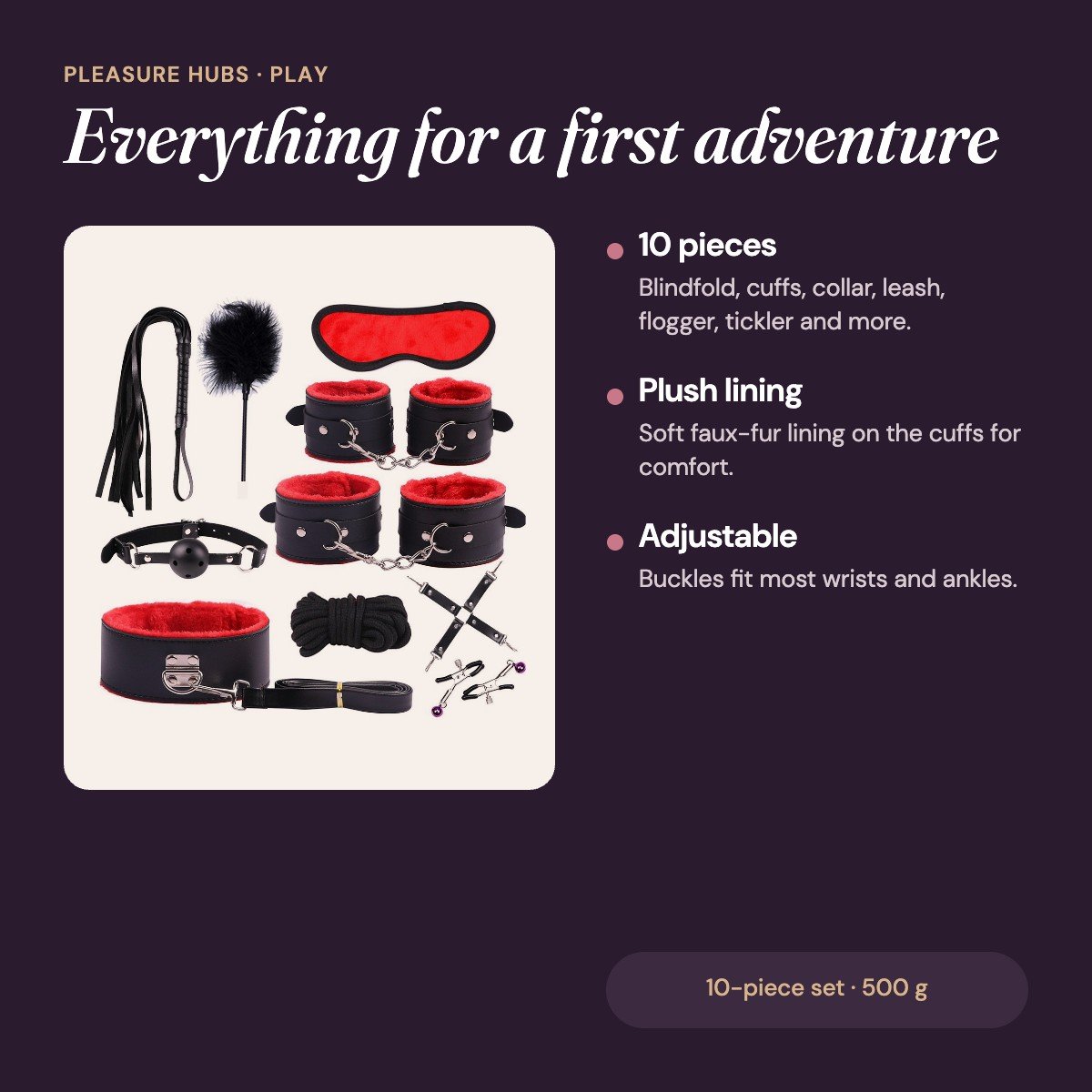 Velvet Night 10-Piece Restraint Kit features